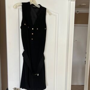 Express Black Button-Front Mini Dress